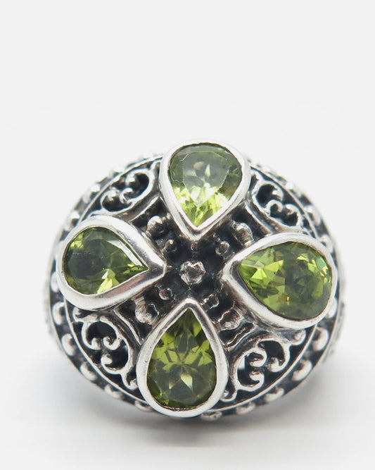Sterling Silver Peridot Oxidized 2.80CTW PS.