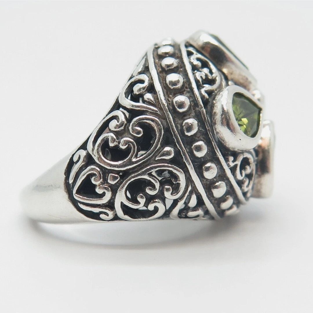 Sterling Silver Peridot Oxidized 2.80CTW PS.