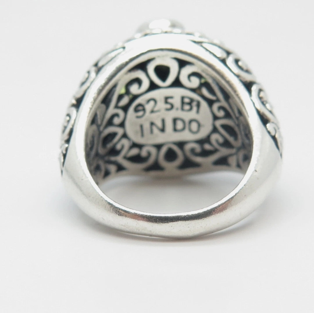 Sterling Silver Peridot Oxidized 2.80CTW PS.