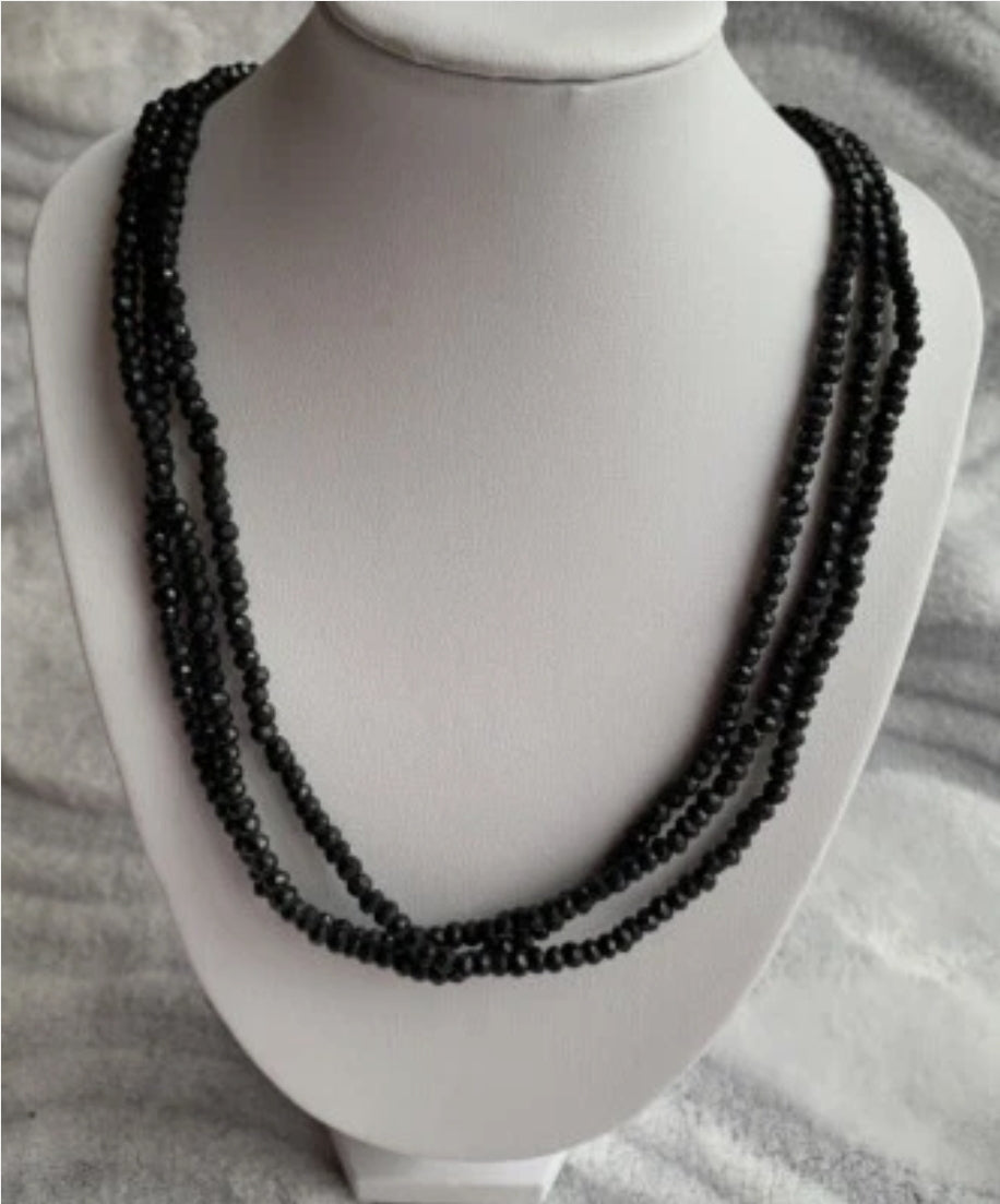 HSN KJC Sterling Silver 925 Faceted Natural Hematite Necklace