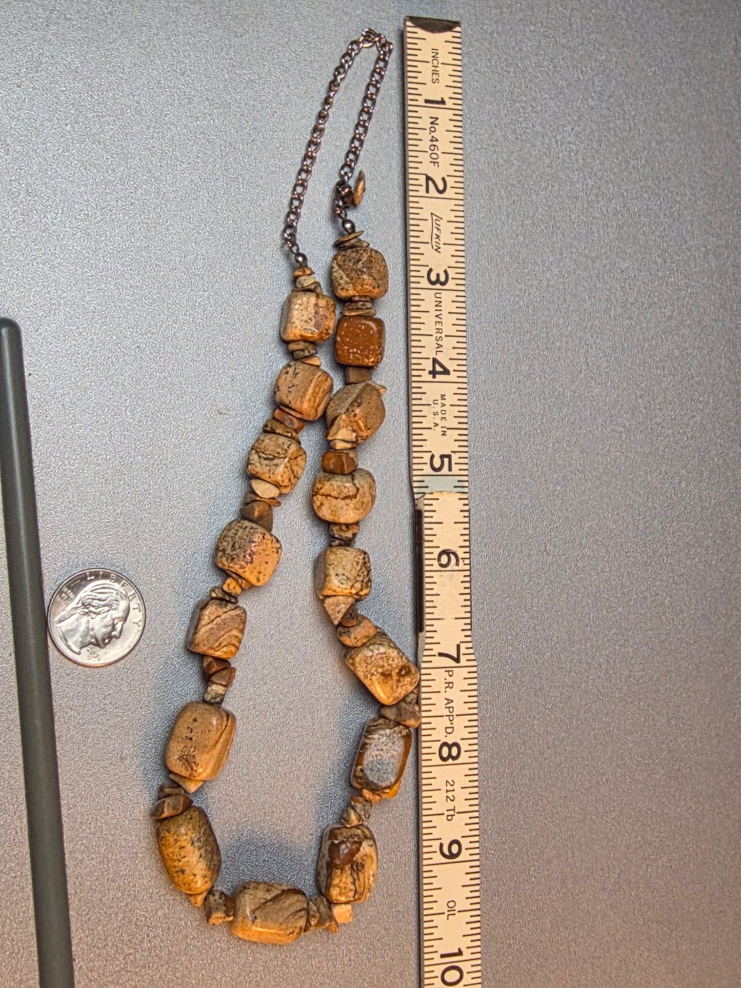 Natural Jasper Necklace Single Strand Faceted Beads