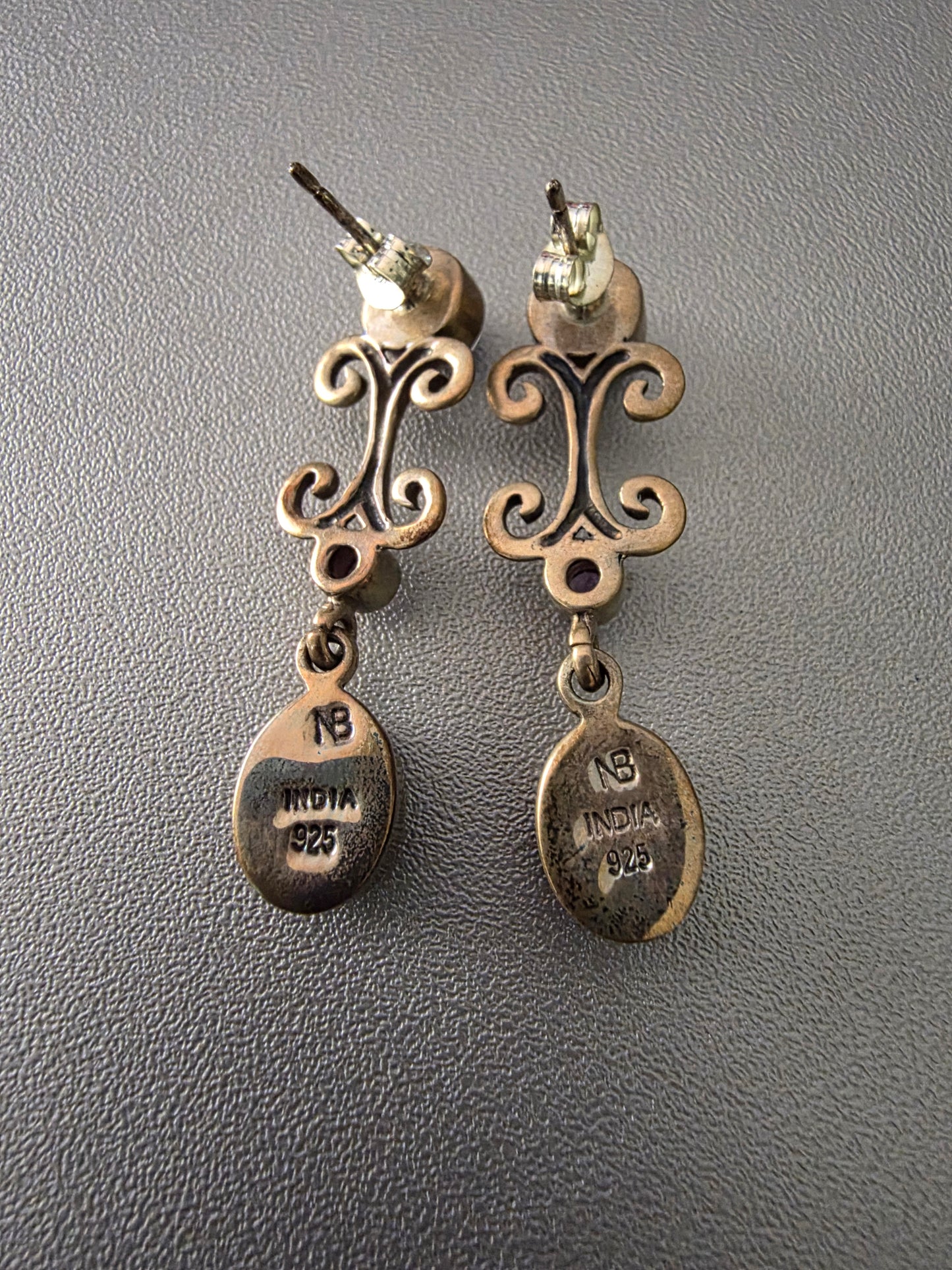 VIntage 925 Sterling Silver Earrings Moon stones/ametyst by NB nicky butler