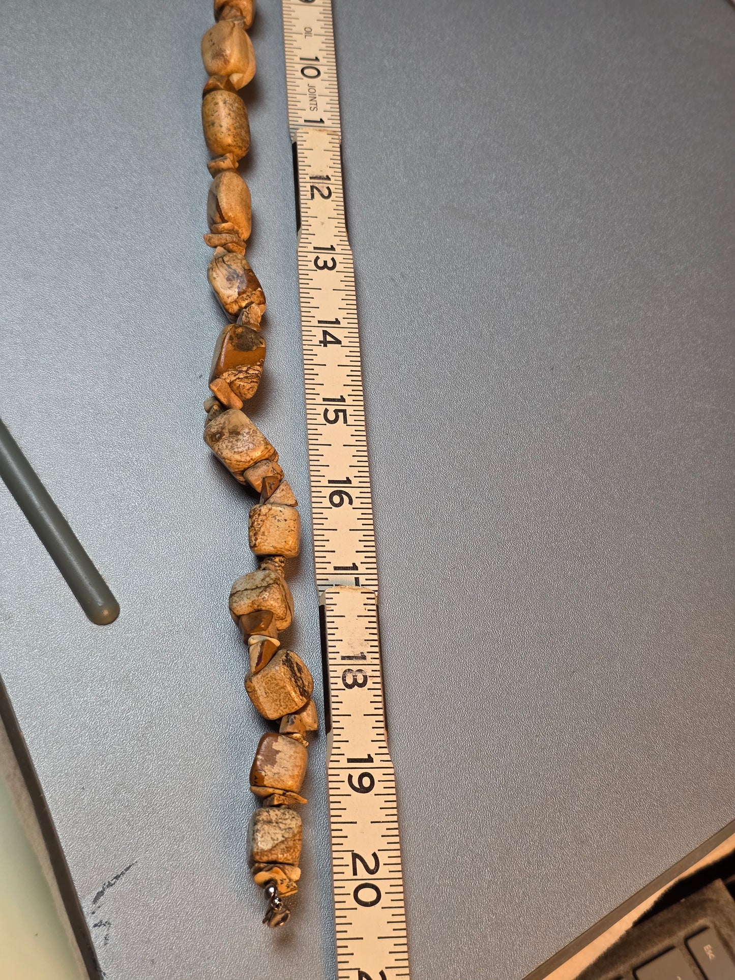 Natural Jasper Necklace Single Strand Faceted Beads