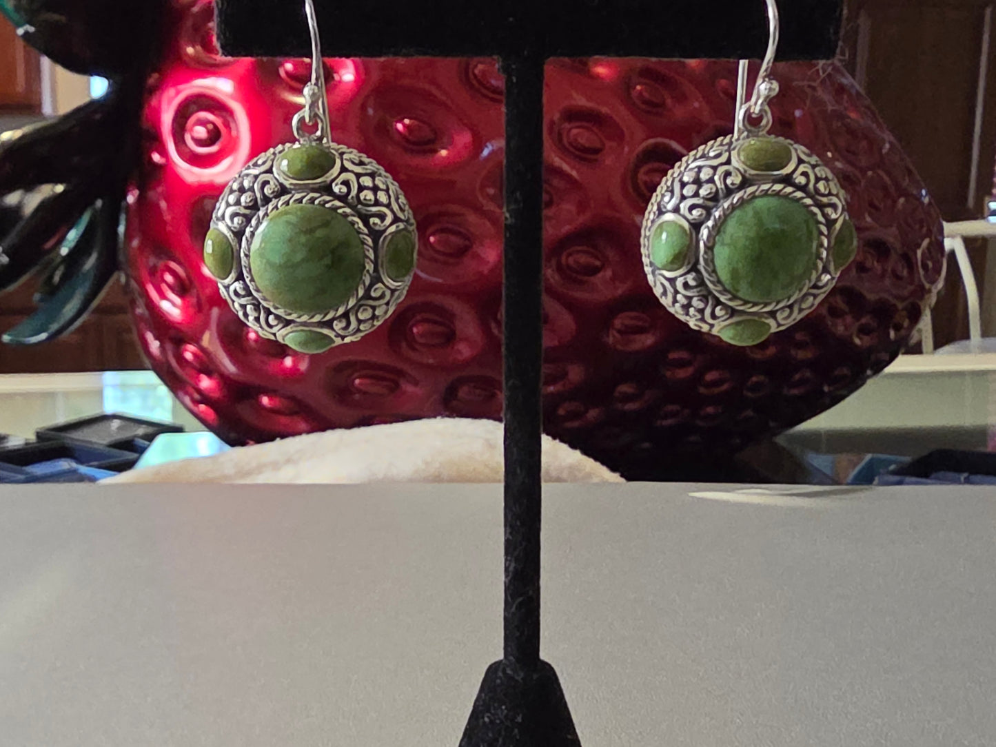 Very Rare NK 925 Sterling Silver  Turquoise Earrings
