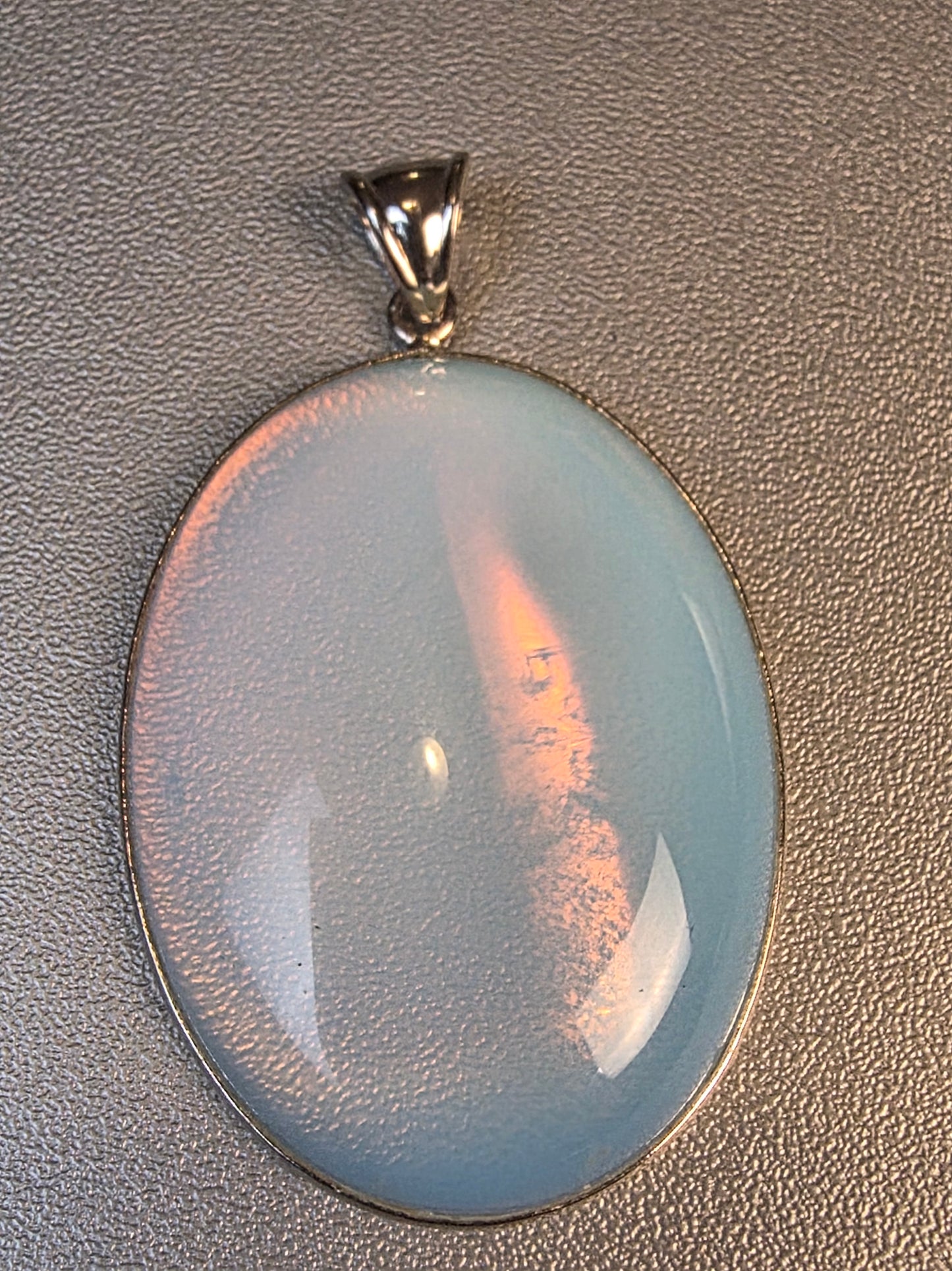 Milky Opalite Sterling Silver Pendant Handmade Oval Gemstone Jewelry