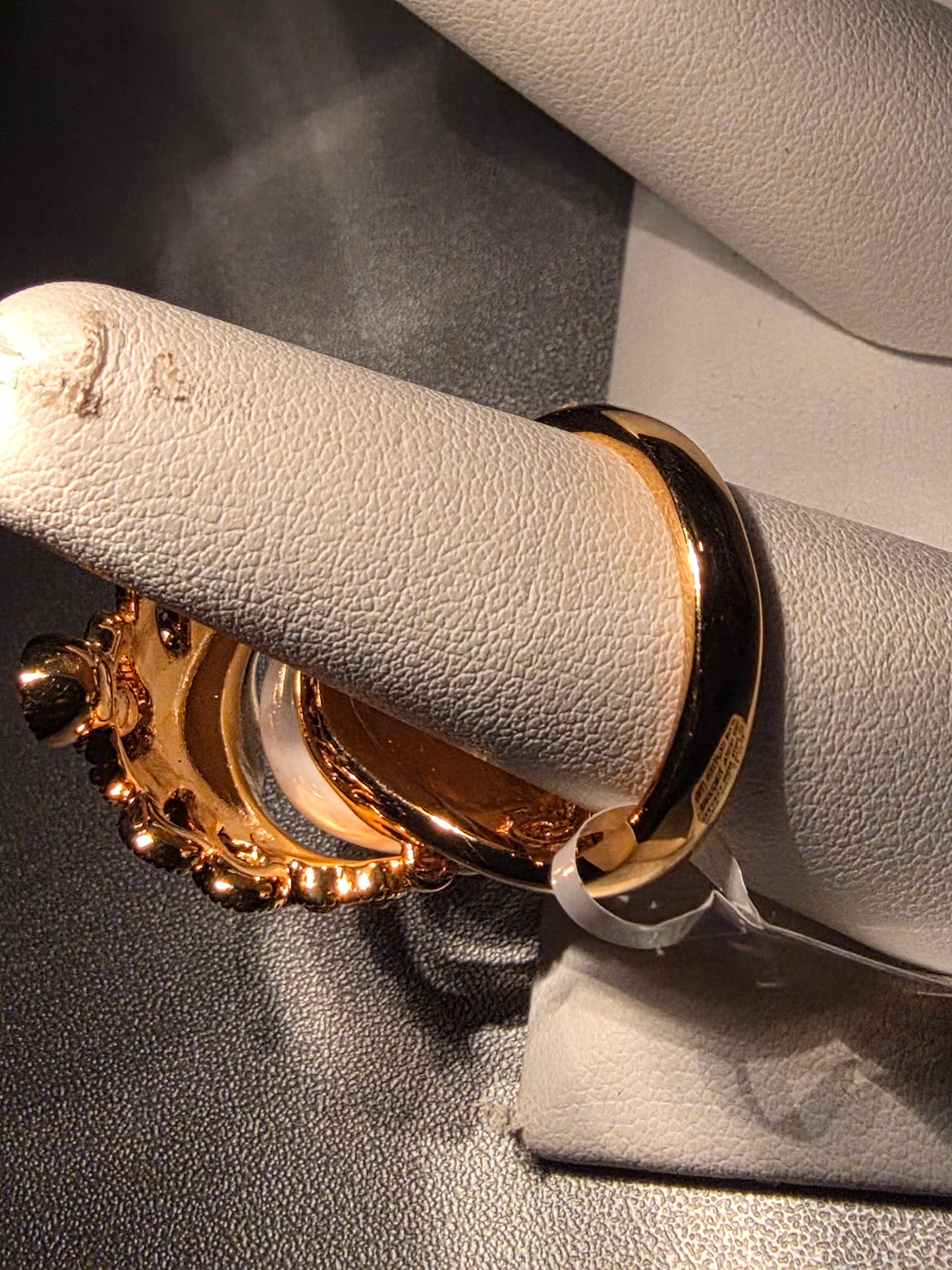 JTV Off Park Collection Carved Face Ring White Crystal Turquoise & White