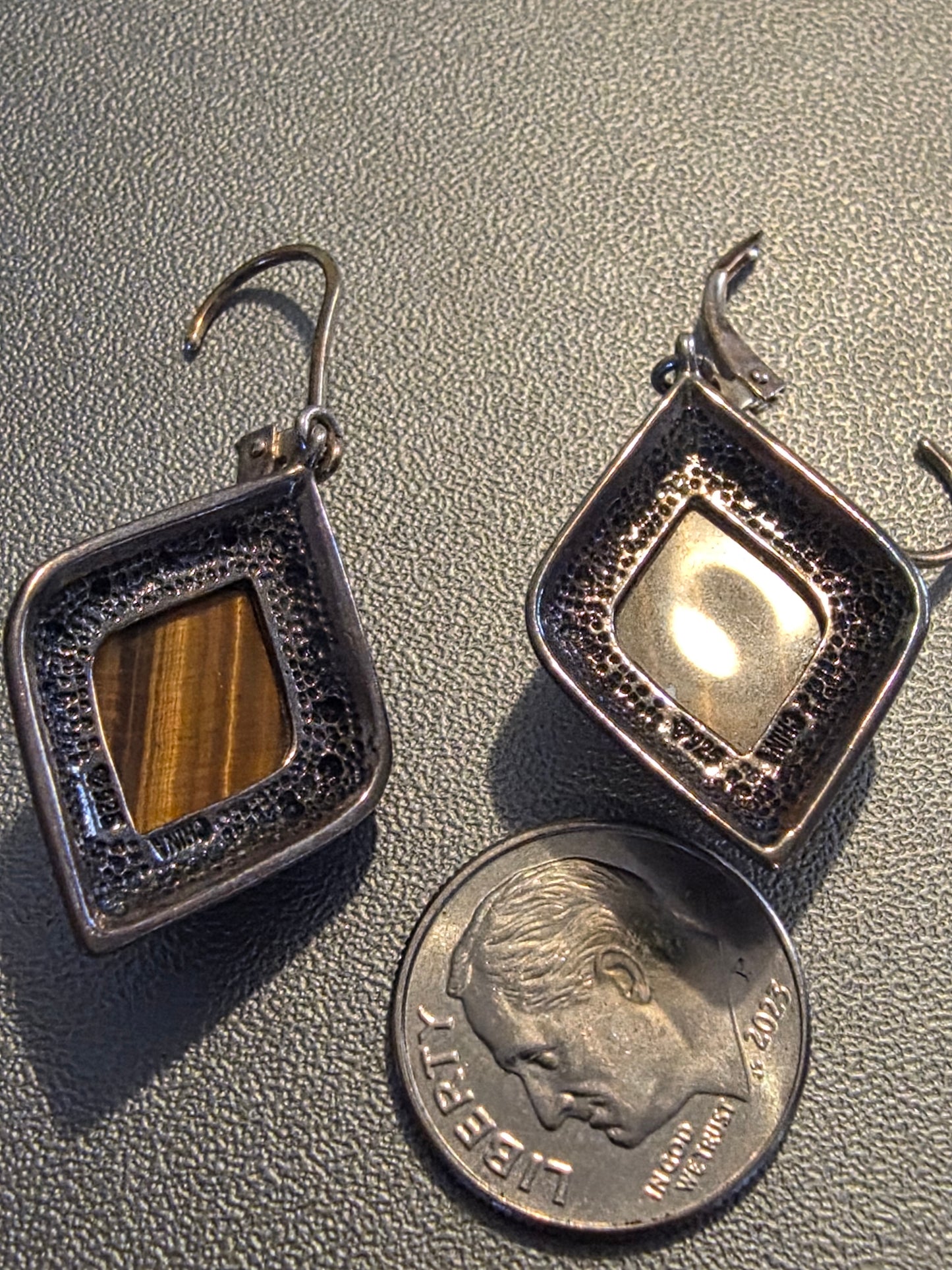 Vintage Eagle Eye 925 Silver Dangle Earrings