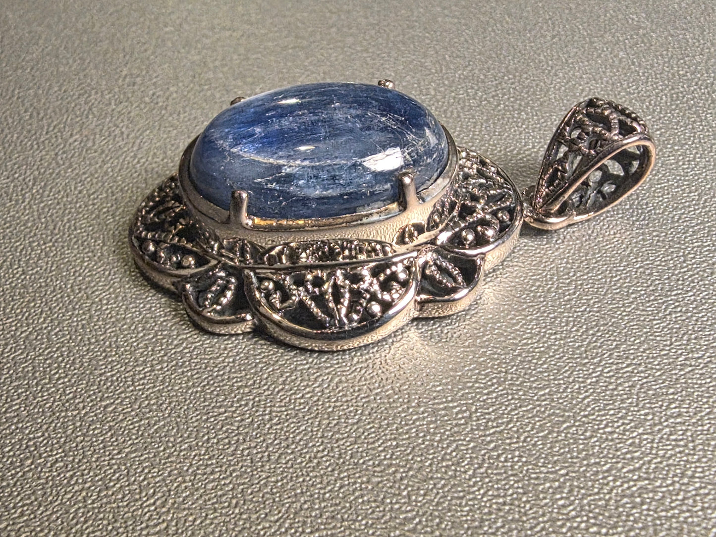 Blue Kyanite Pendant in Sterling Silver