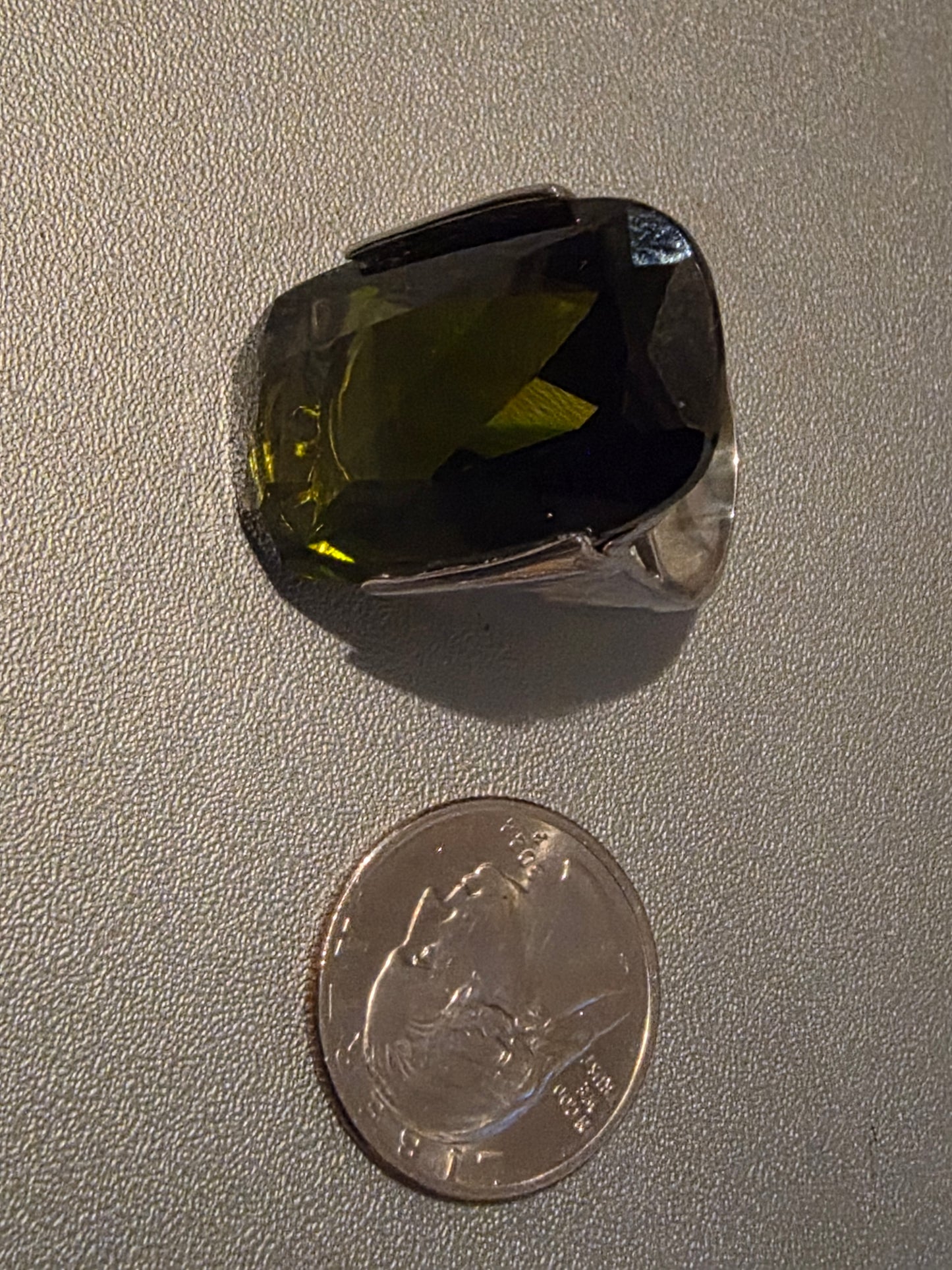 925 Sterling Silver Ring Moldavite Gemstone