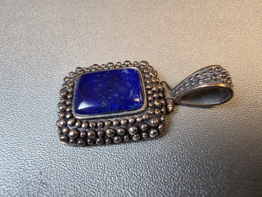 Natural Lapis Lazuli Blue Stone Pendant Necklace\Minimalist Pendant Necklace\Simple Blue Necklace\Party Wear Necklace\