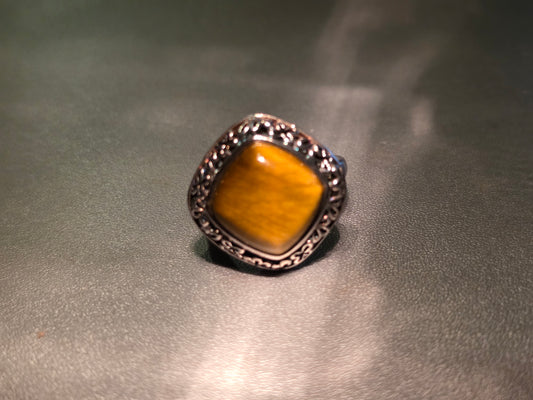 Vintage Sterling Silver Tigers Eye Ring