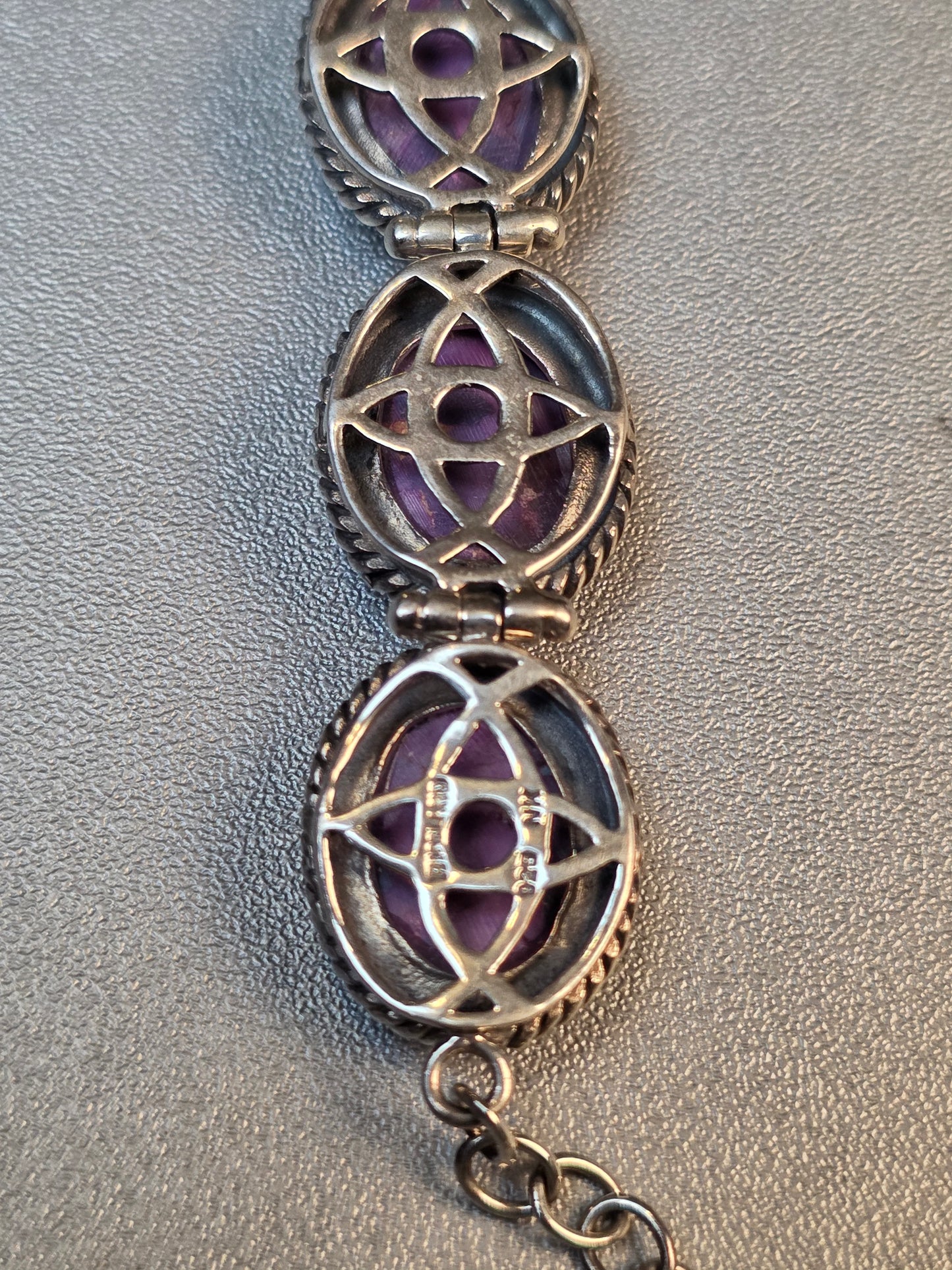 Purple Copper Turquoise Bracelet, 925 Sterling Silver Handmade Bracelet