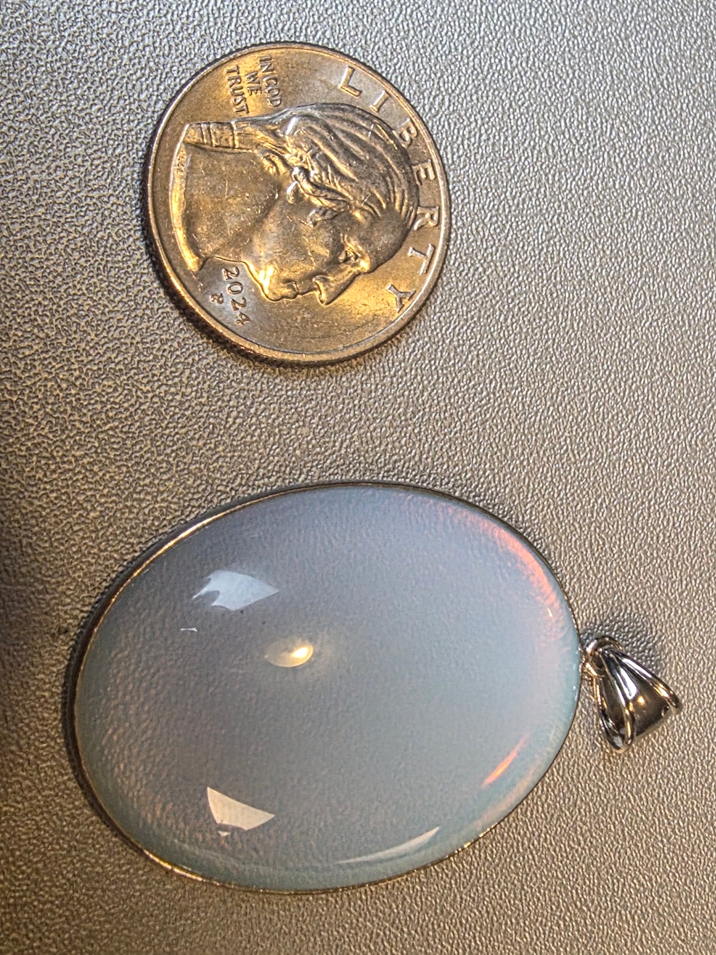 Milky Opalite Sterling Silver Pendant Handmade Oval Gemstone Jewelry