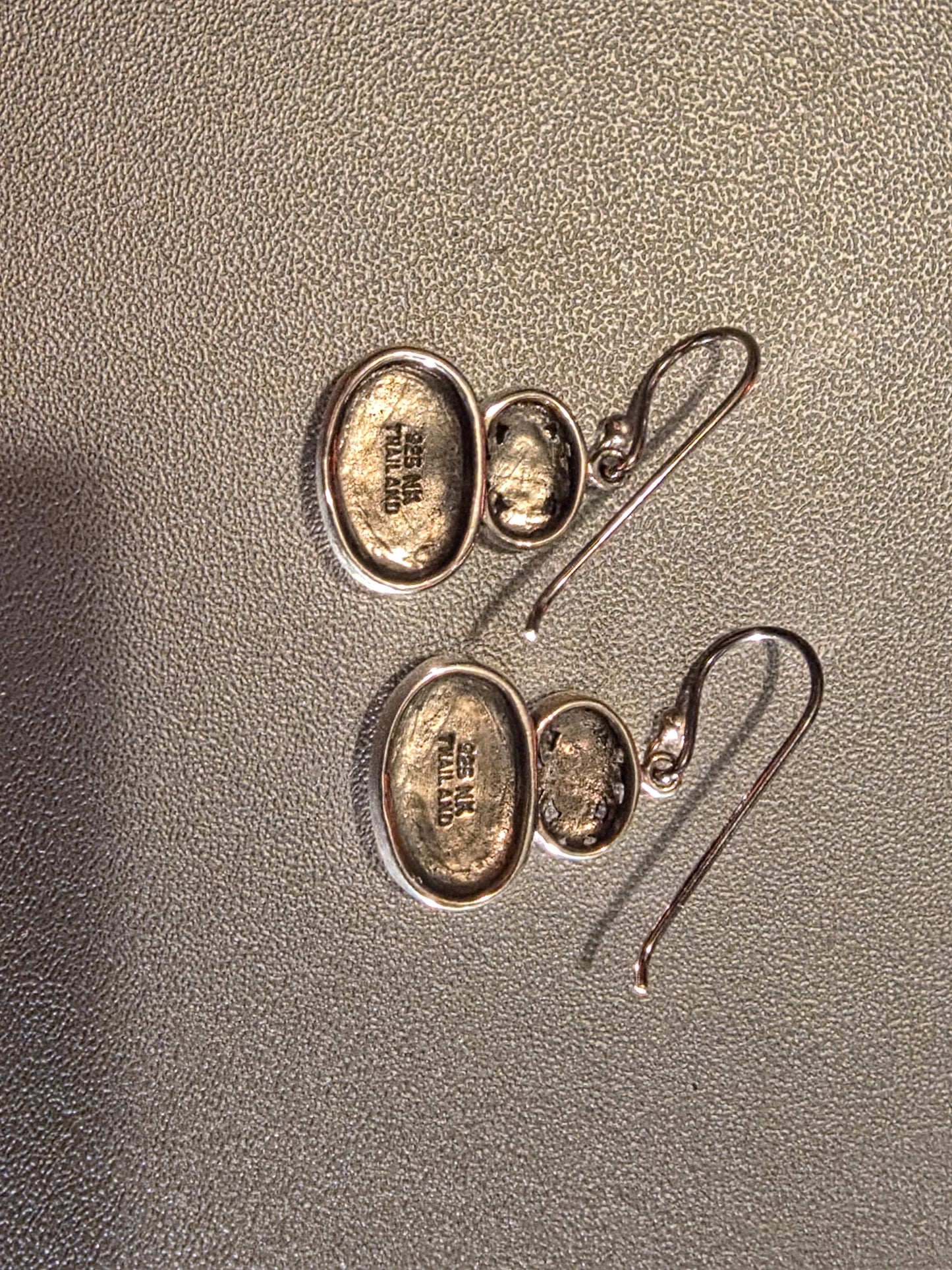 Vintage Purple Copper Turquoise 925 Sterling Silver Earrings