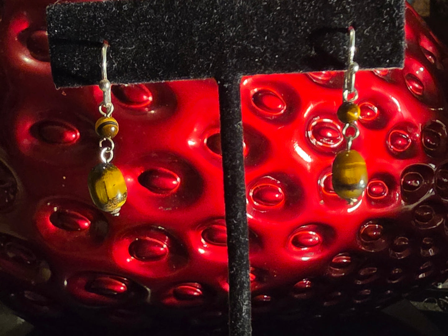 Tiger Eye Earrings Natural Stone