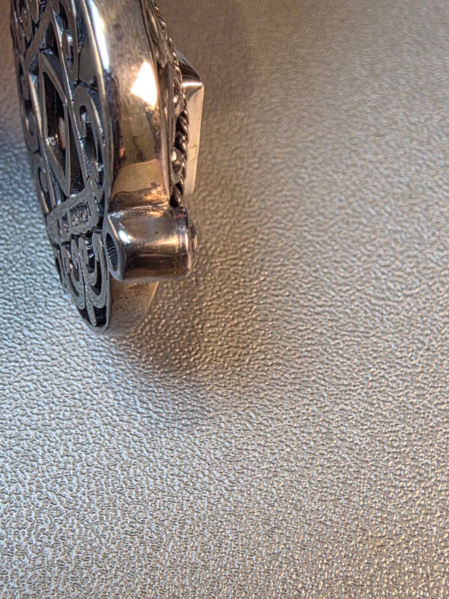 Vintage Silver 925 Pendant And Ring Set Aquamarine Ornate