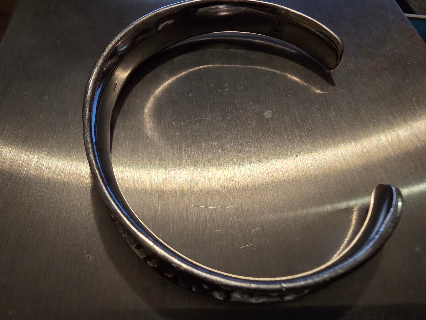Vintage Sterling Silver 925 Cloud Scroll Swirl Modernist Cuff Bracelet 8"