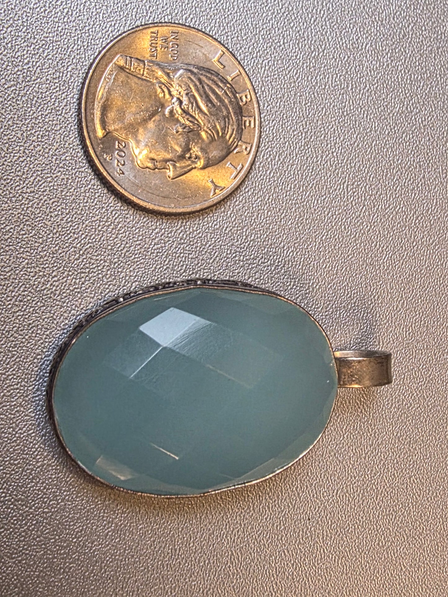 925 Sterile Silver Chalcedony Gemstone Pendant