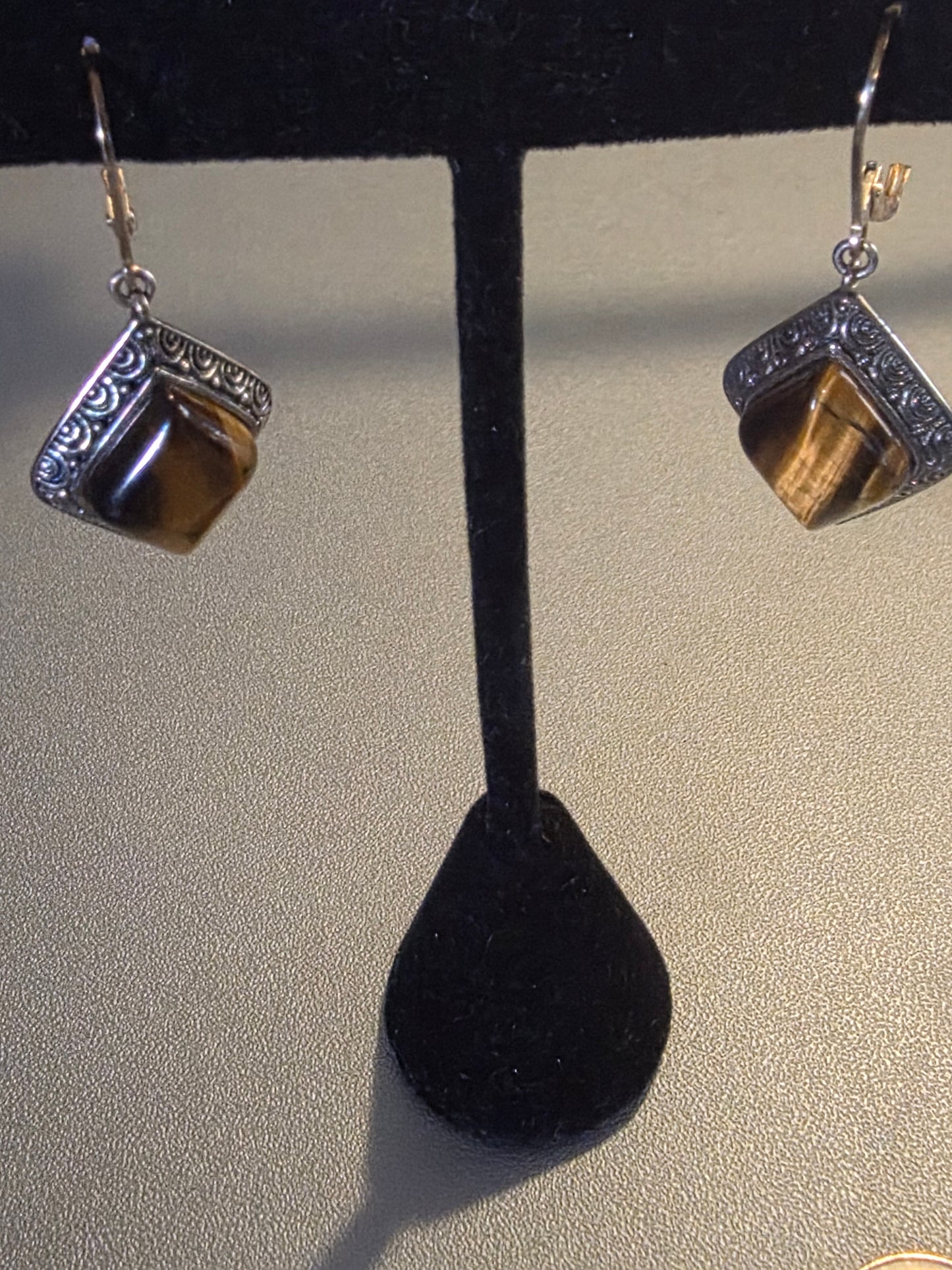 Vintage Eagle Eye 925 Silver Dangle Earrings