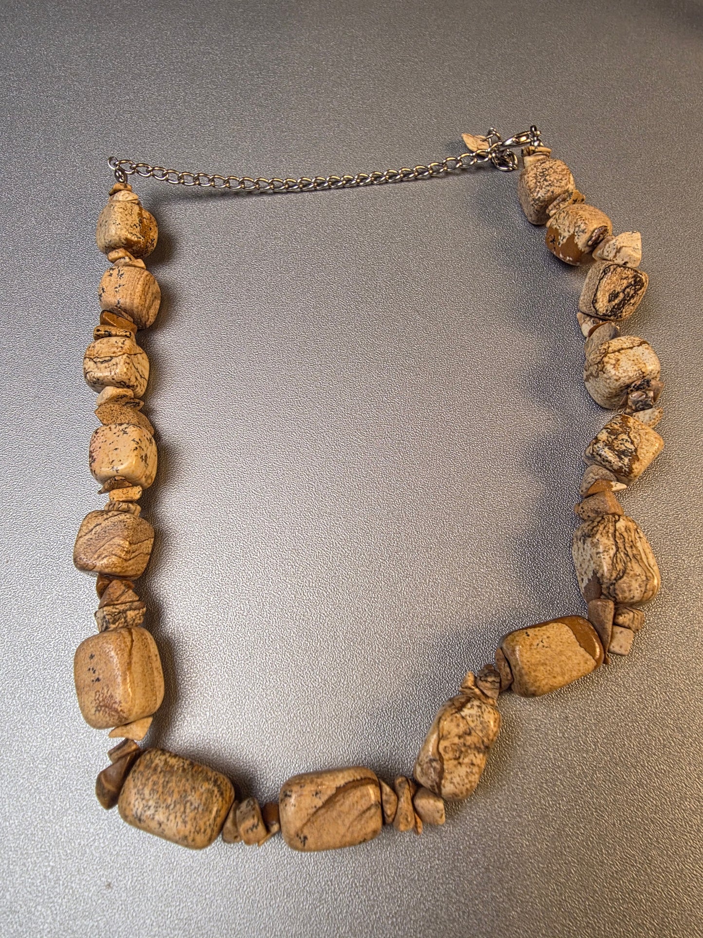 Natural Jasper Necklace Single Strand Faceted Beads