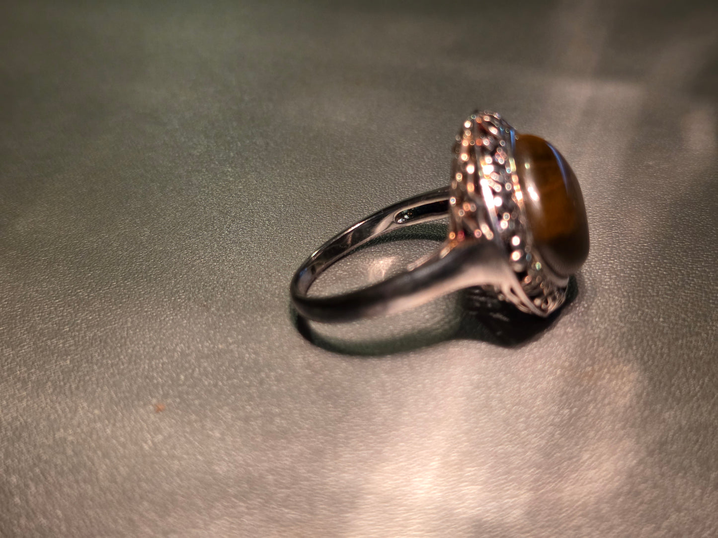 Vintage Sterling Silver Tigers Eye Ring