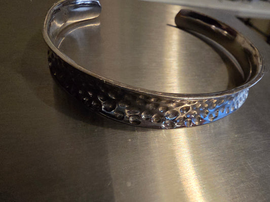 Vintage Sterling Silver 925 Cloud Scroll Swirl Modernist Cuff Bracelet 8"