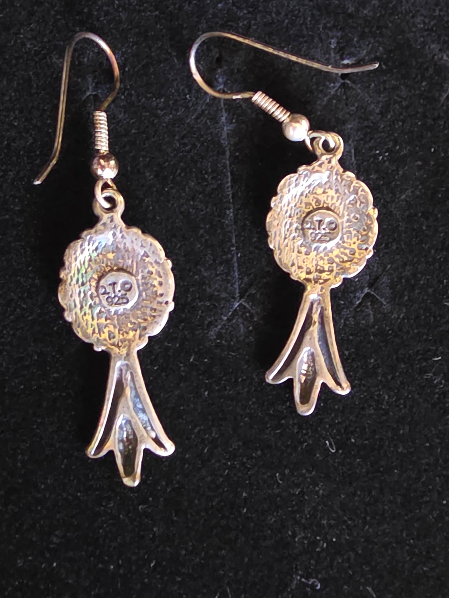 Southwest Sterling Silver Turquoise Earrings w Steel Wires 5 grams.