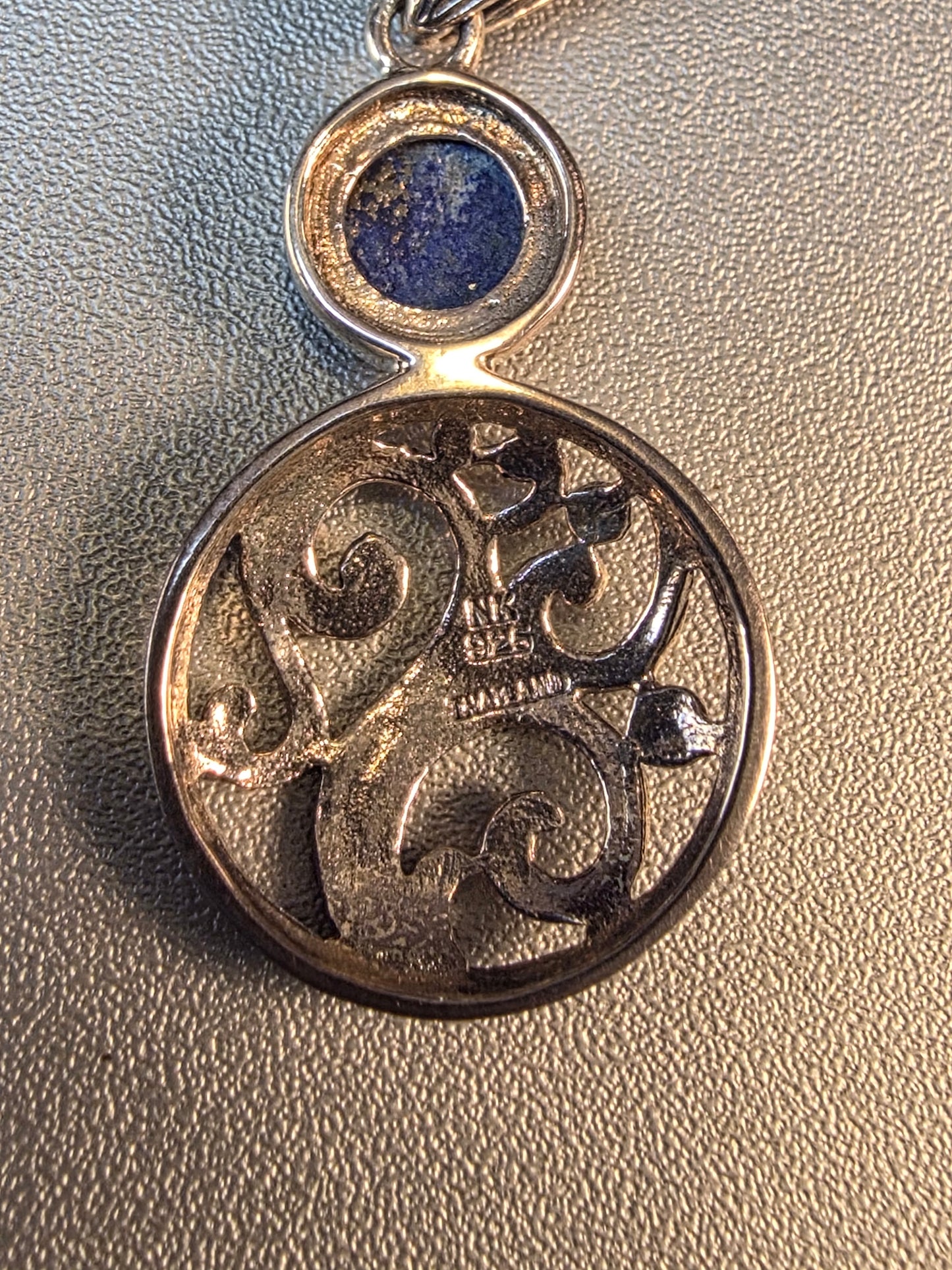 Sterling Silver Dark Blue Lapis Lazuli Pendant