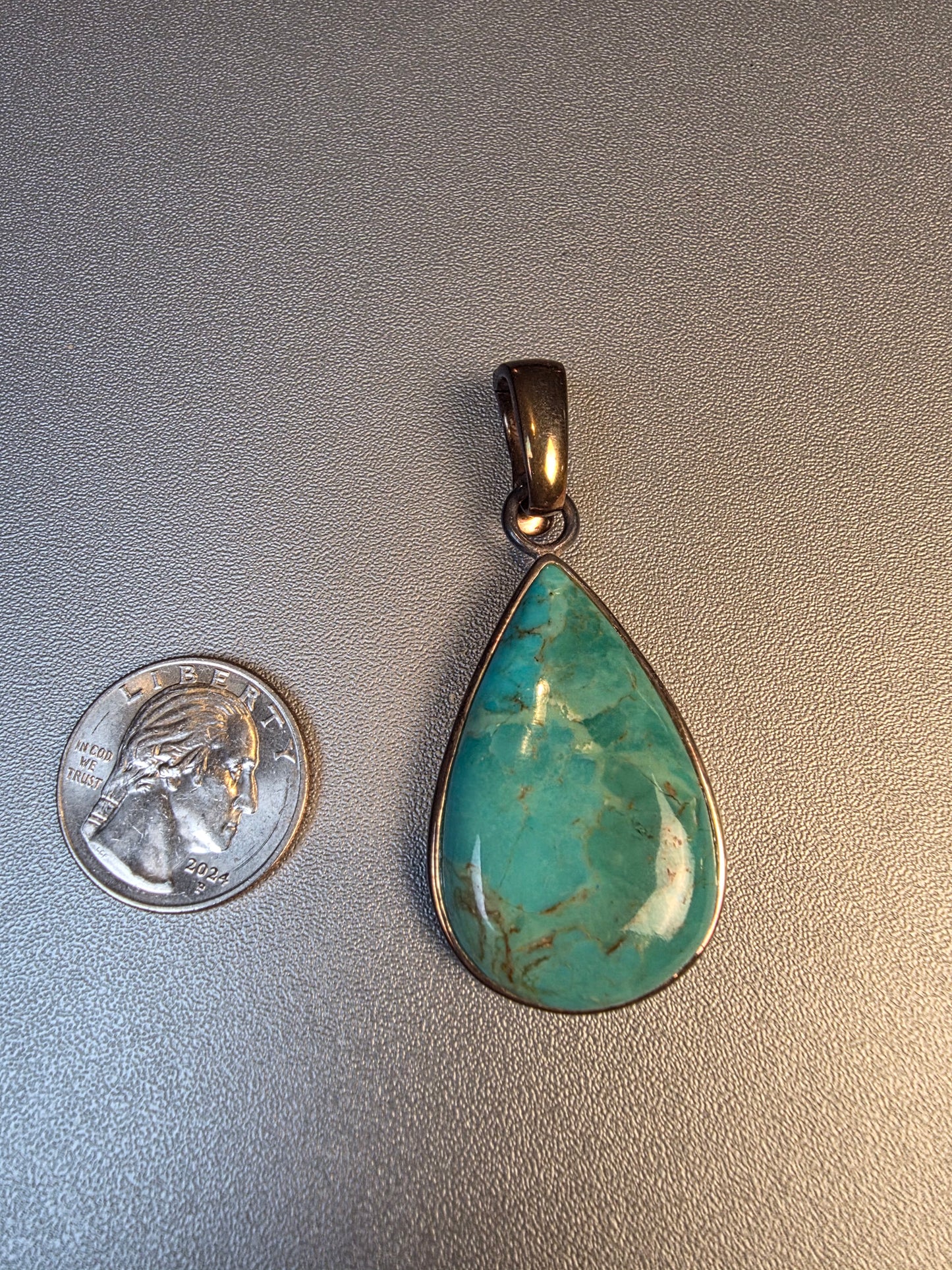 Persian Turquoise Solid 925 Sterling Silver High Quality Gemstone Pendant