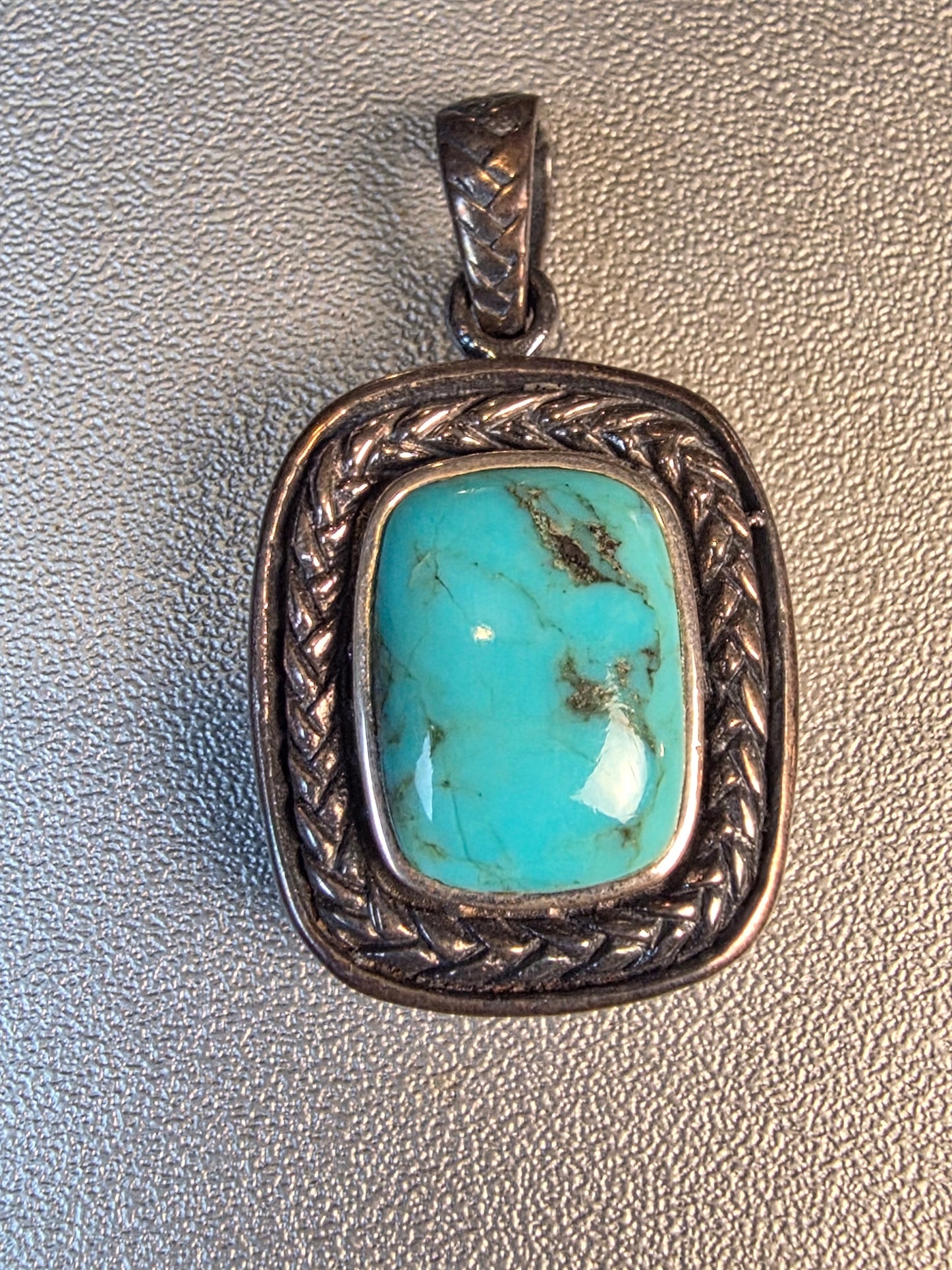 Sterling Silver 925 Turquoise Rope Pendant
