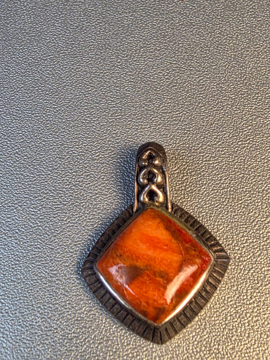 Sponge Coral Sterling Pendant 925 SIlver 4 Necklace Vintage Jewelry