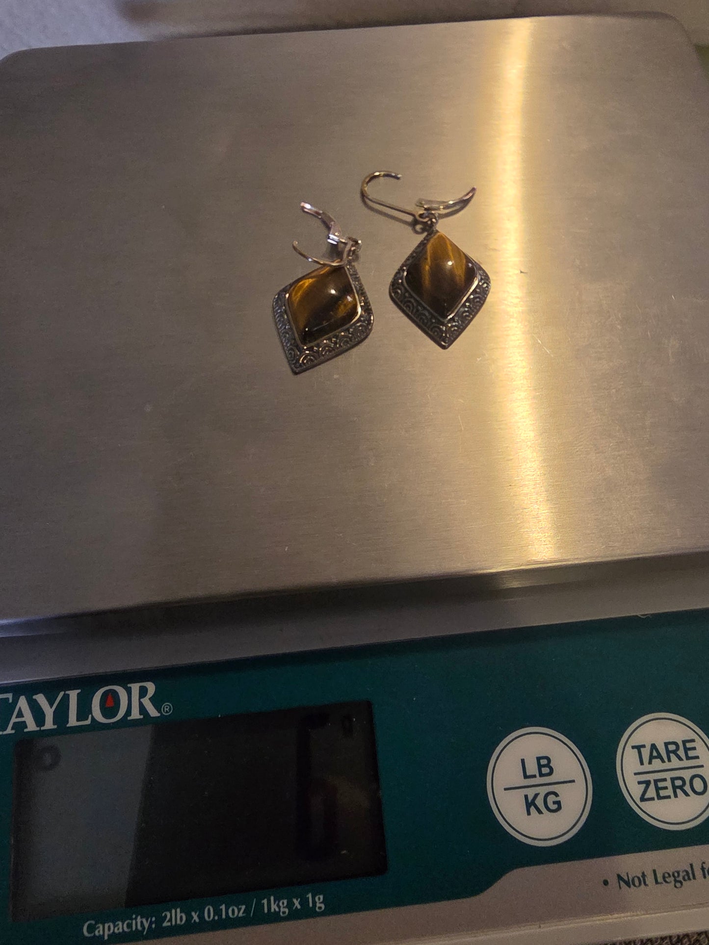 Vintage Eagle Eye 925 Silver Dangle Earrings