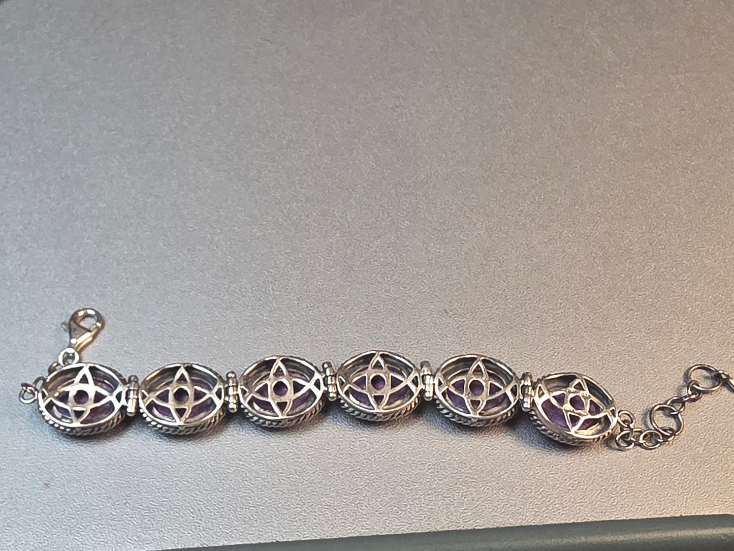 Purple Copper Turquoise Bracelet, 925 Sterling Silver Handmade Bracelet