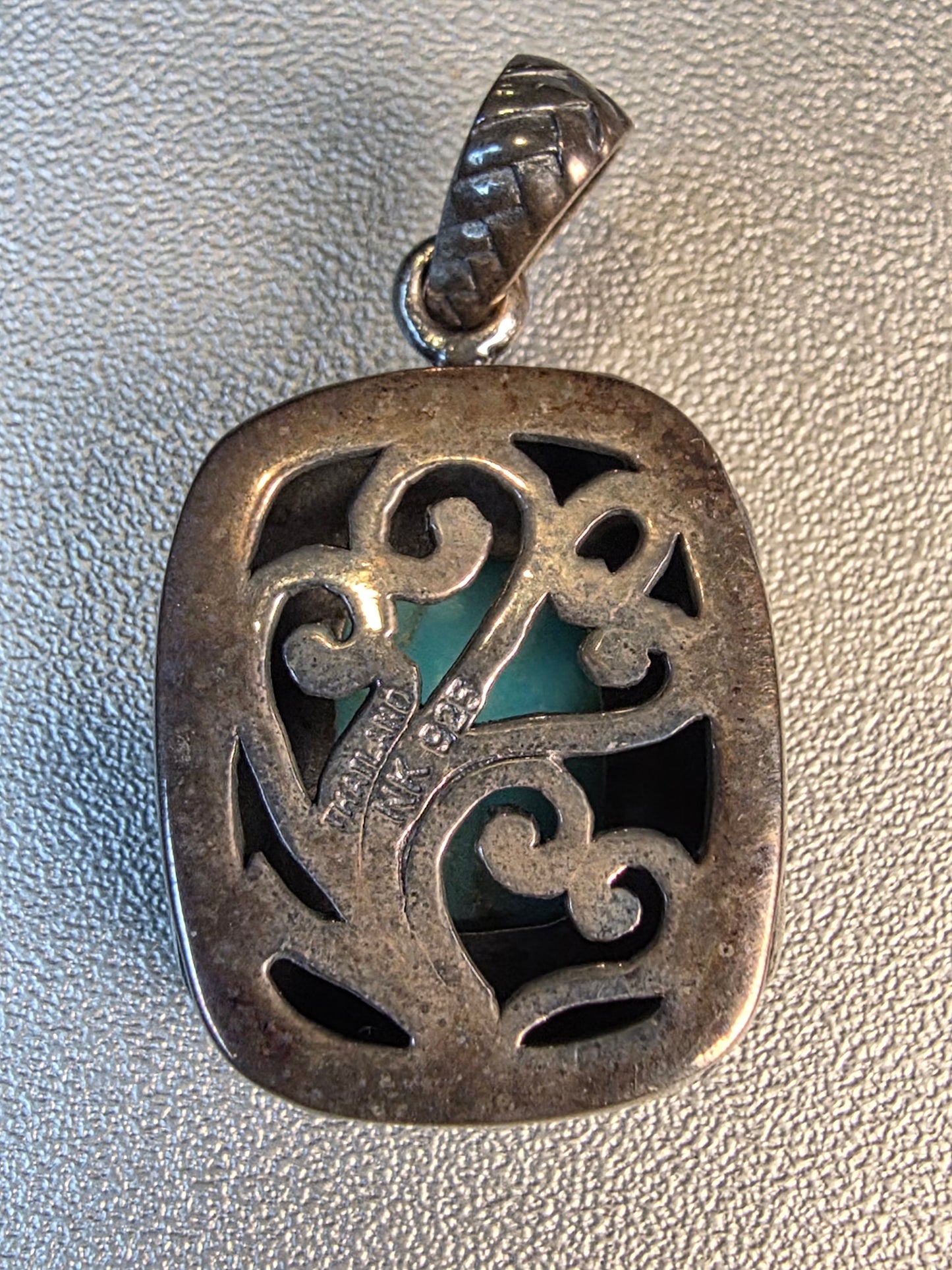 Sterling Silver 925 Turquoise Rope Pendant