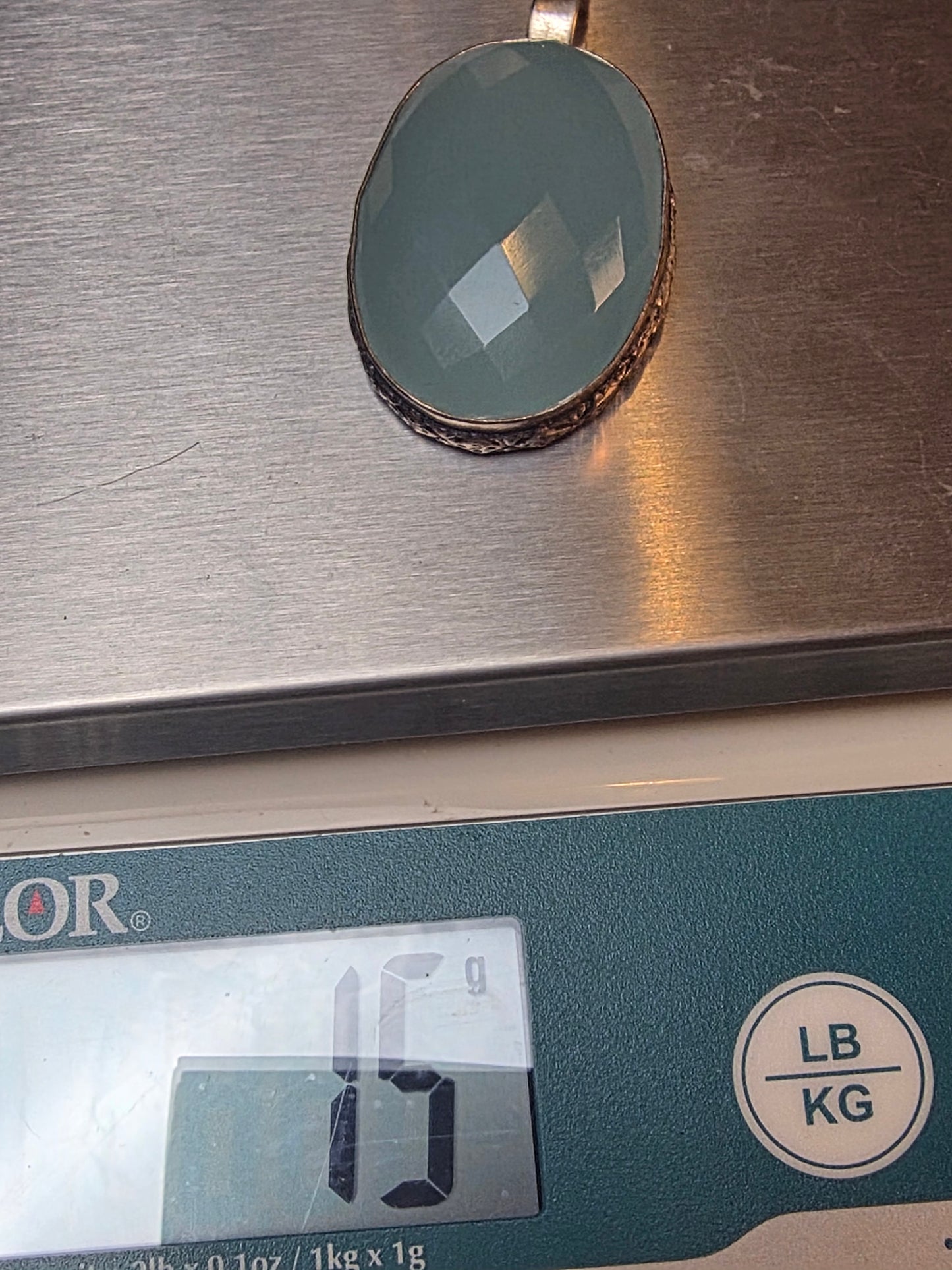 925 Sterile Silver Chalcedony Gemstone Pendant