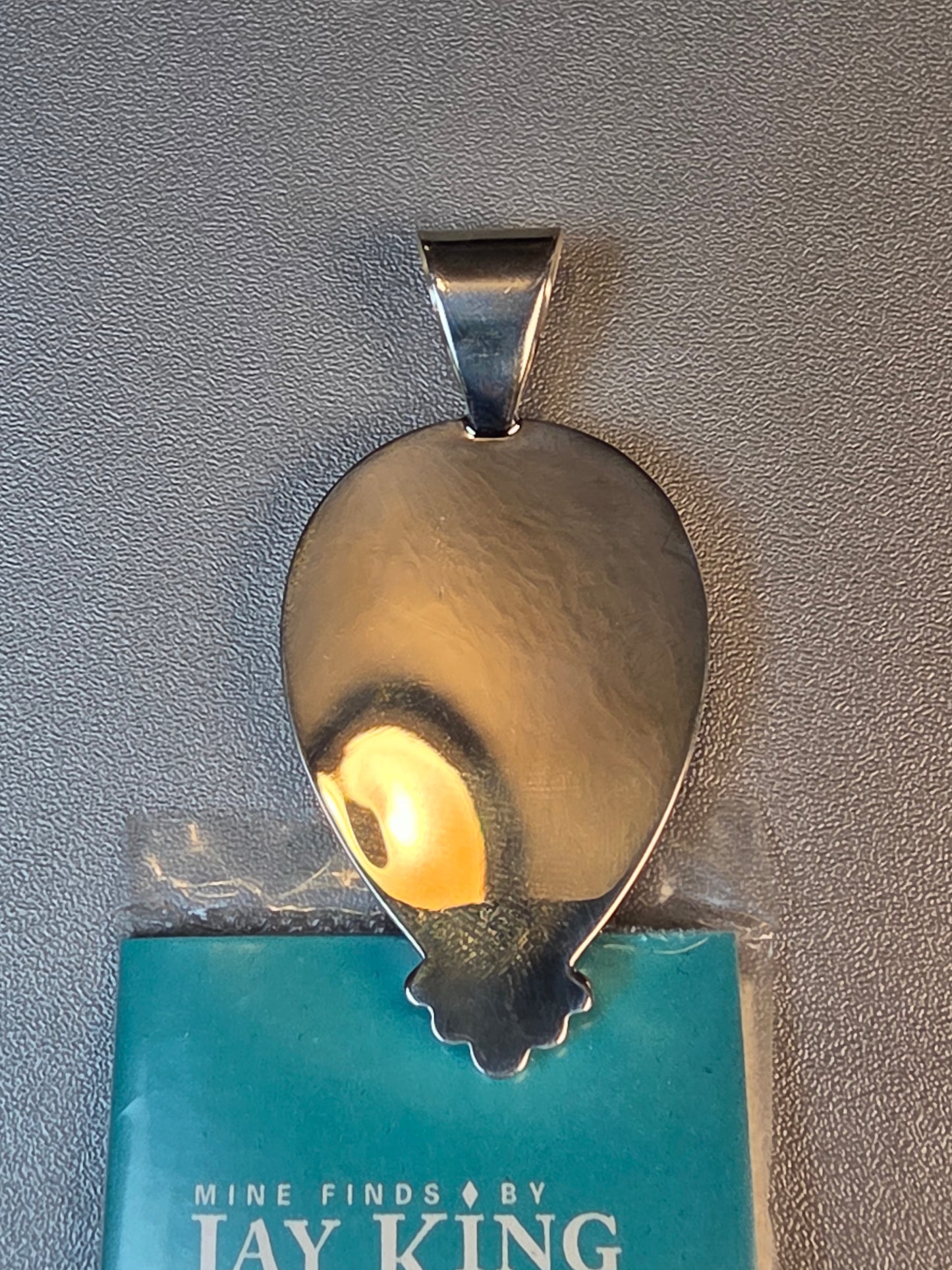 Natural Iron Tiger's Eye Gemstone 925 Sterling Silver Two Tone Pendant