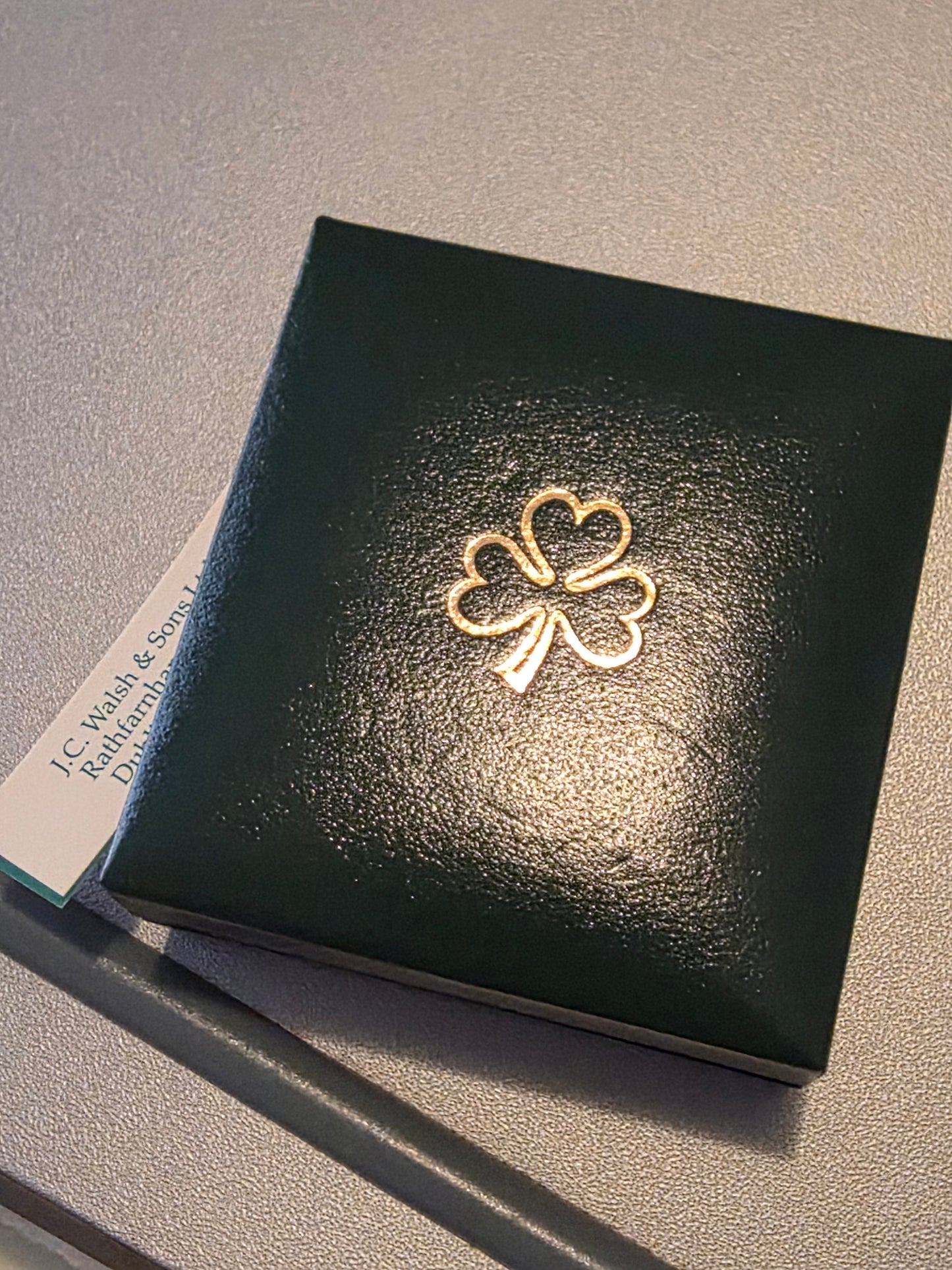 Vintage Ireland Connemara Marble Sterling Silver 925 Shamrock Dangle Earrings